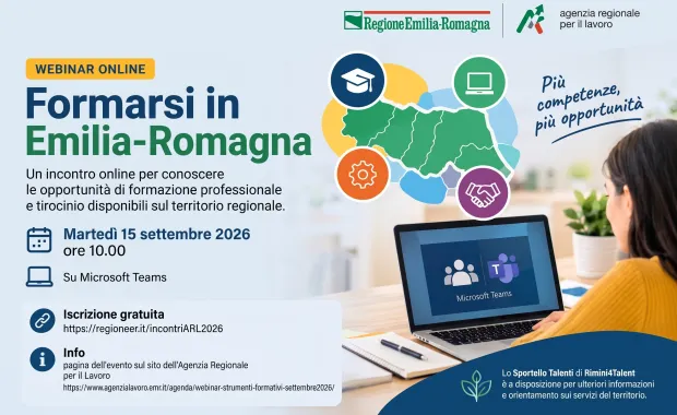 Formazione e tirocini in Emilia-Romagna: un webinar gratuito dei Centri per l'Impiego