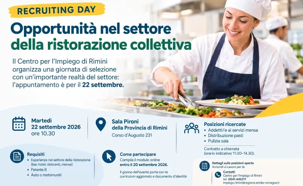 ecruiting Day a Rimini: opportunità nel settore della ristorazione collettiva